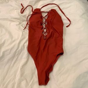 Aerie Orange One Piece Swimsuit